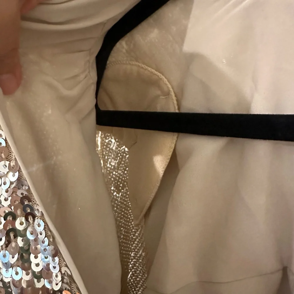ROTATE Birger Christensen Sliver Sequin Wrap Minidress US 8 - Picture 11 of 13